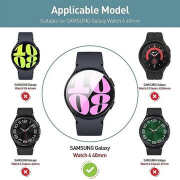 SmartUP 3X Schutzglas für Samsung Galaxy Watch 6 40mm Hartglas Panzerfolie für Samsung Galaxy Watch 6 40mm, Displayschutzglas, Displayschutzglas