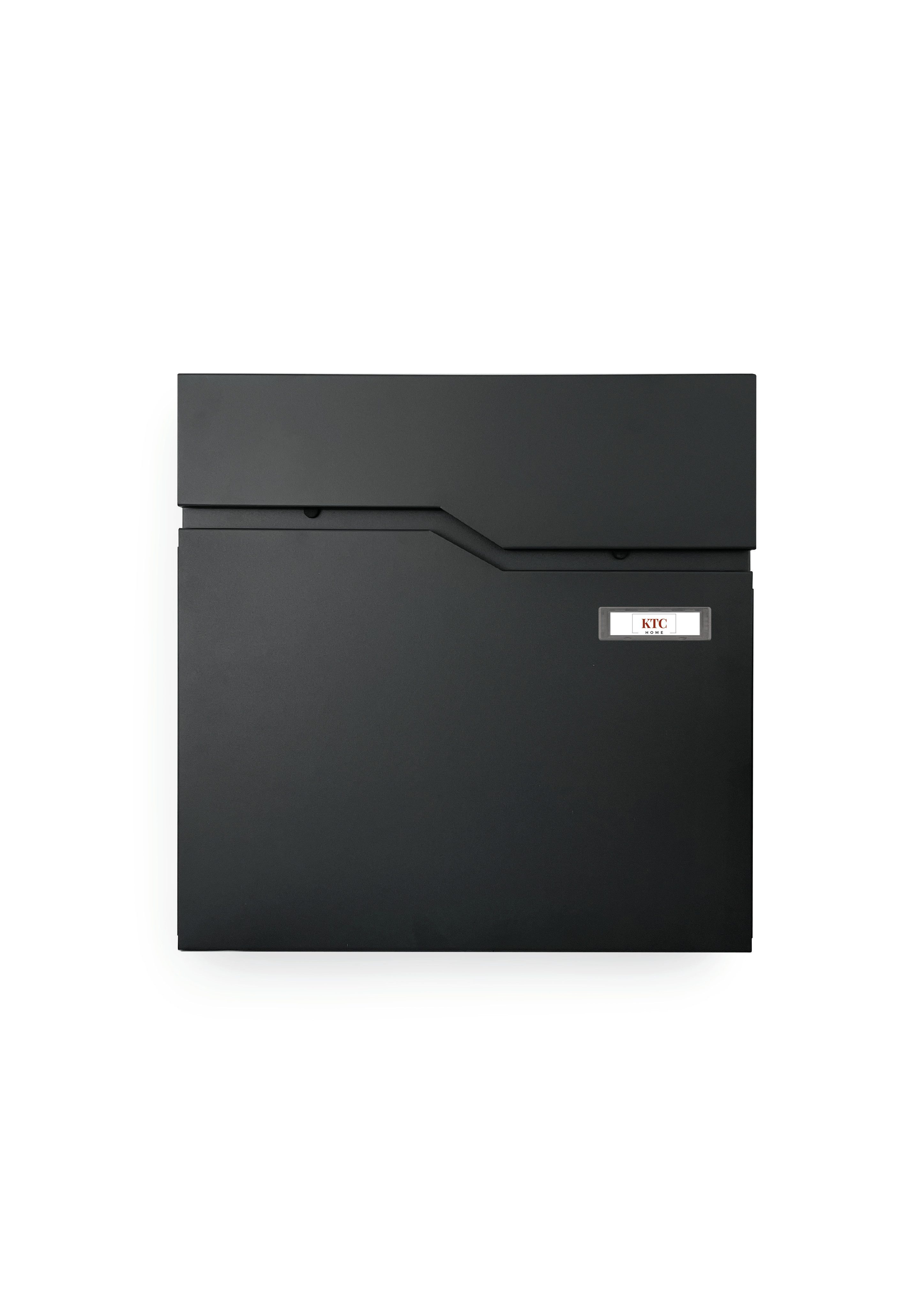 KTC Home Wandbriefkasten Premium Briefkasten Postlux 4.0 Schwarz - mit Namensschild