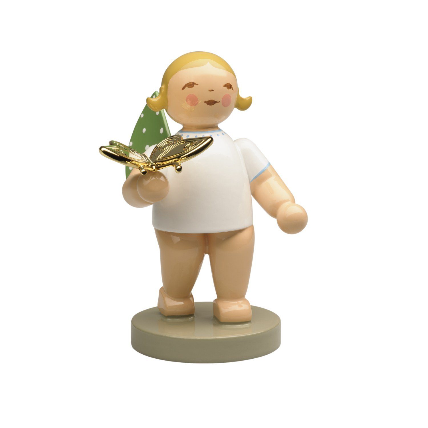 Wendt & Kühn Weihnachtsfigur No 13 Träumer, Engel mit Schmetterling 650/126, Haarfarbe zufällig blond oder braun
