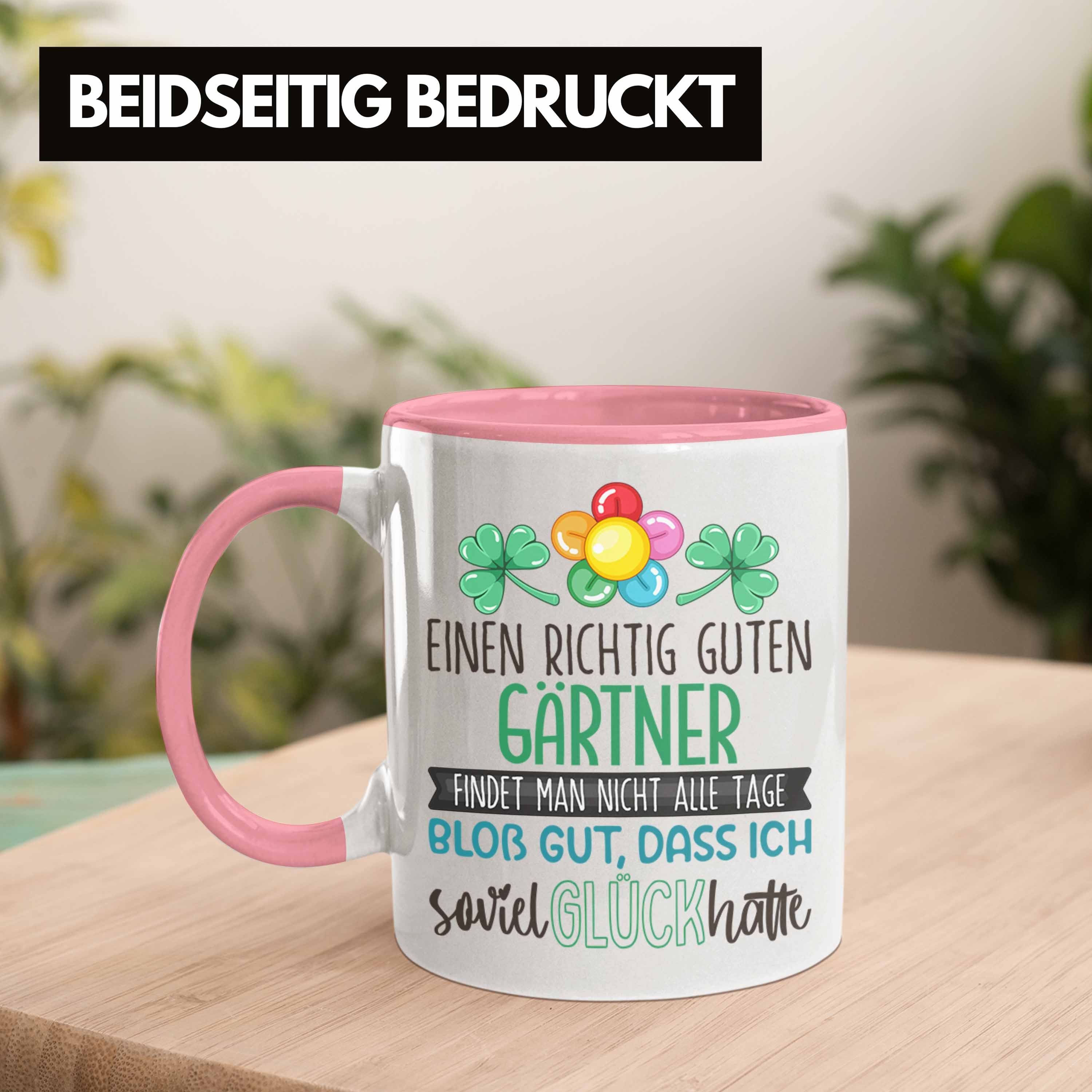 Trendation Tasse Gärtner Tasse Dankeschön Welt Rosa Bester Der Landschaftsgärtner Geschenk