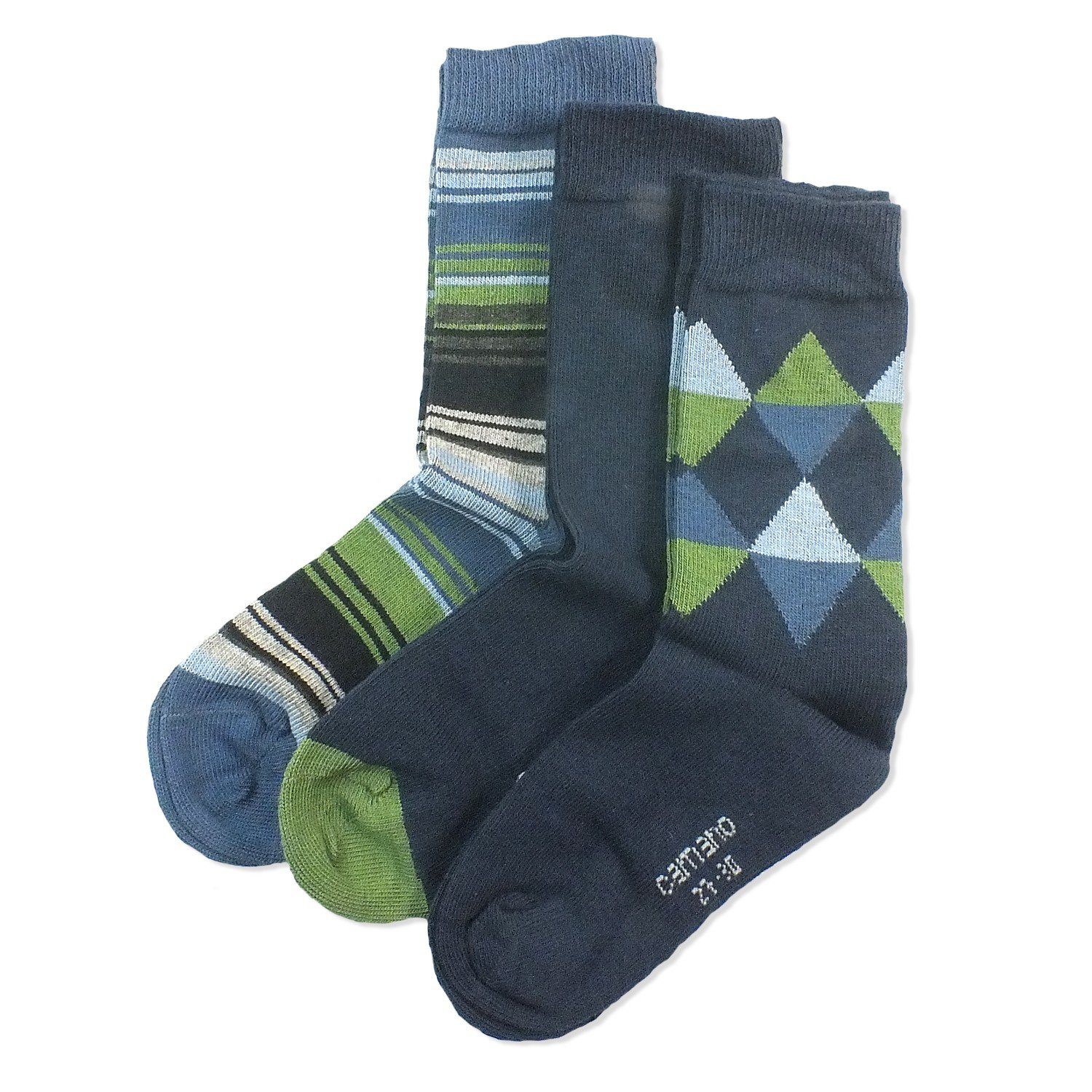 Camano Langsocken CA3851 (Packung, 3-Paar, 3 Paar) Kinder Socken, Jungen & Mädchen mit Baumwolle, Kindersocken