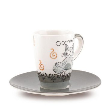 Mila Espressotasse Mila Keramik Espresso-Tasse mit Untere Oommh Katze Pure, Keramik