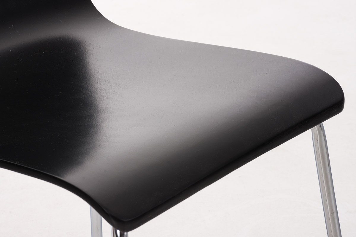 Sitzfläche Gestell: geformter Messestuhl), Metall (Besprechungsstuhl - - Holz Konferenzstuhl Warteraumstuhl Besucherstuhl ergonomisch schwarz Peppo chrom TPFLiving mit Sitzfläche: - -