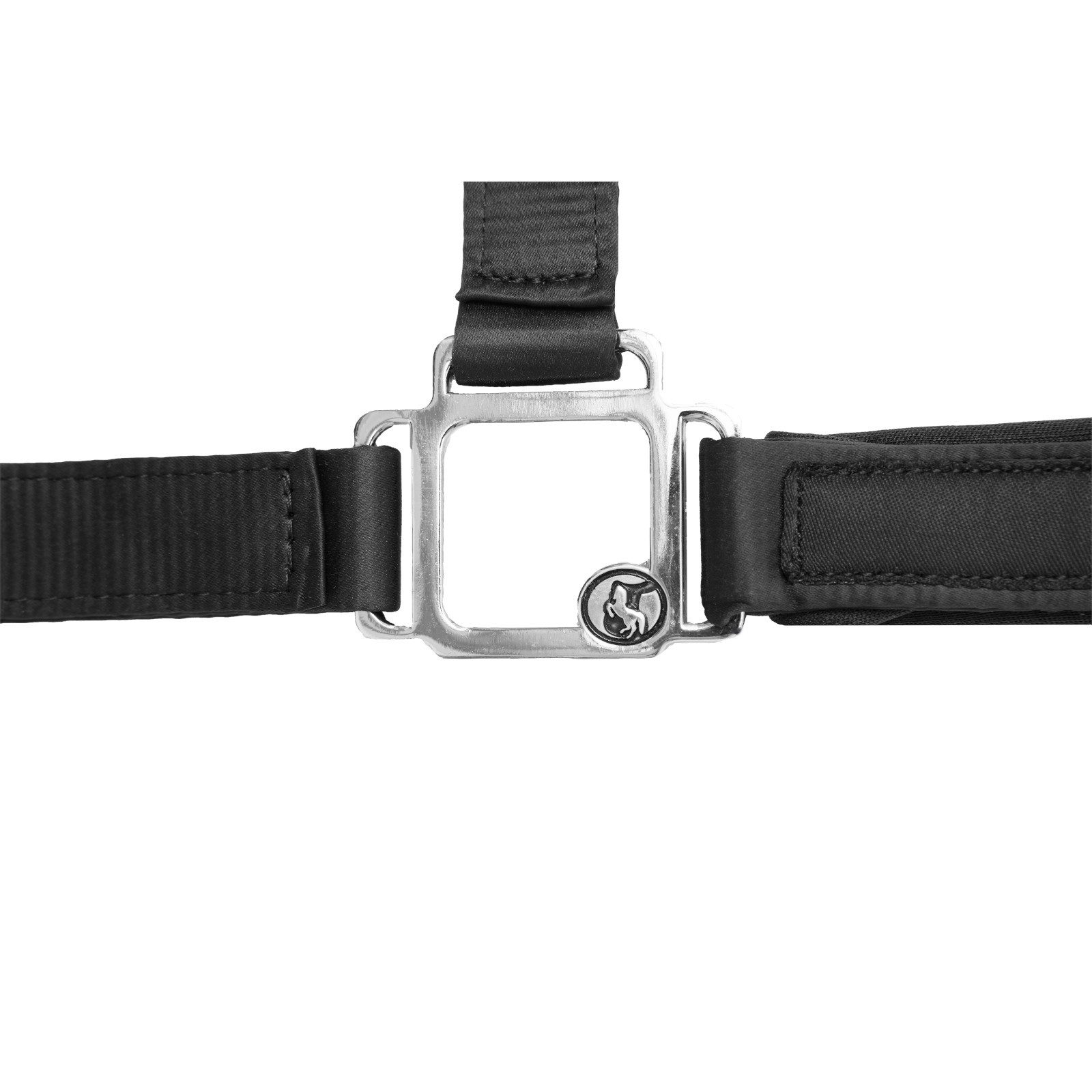Kieffer Halfter Nylonhalfter unterlegt, Stallhalfter Satin Shine, Schwarz, Warmblut, Nylon