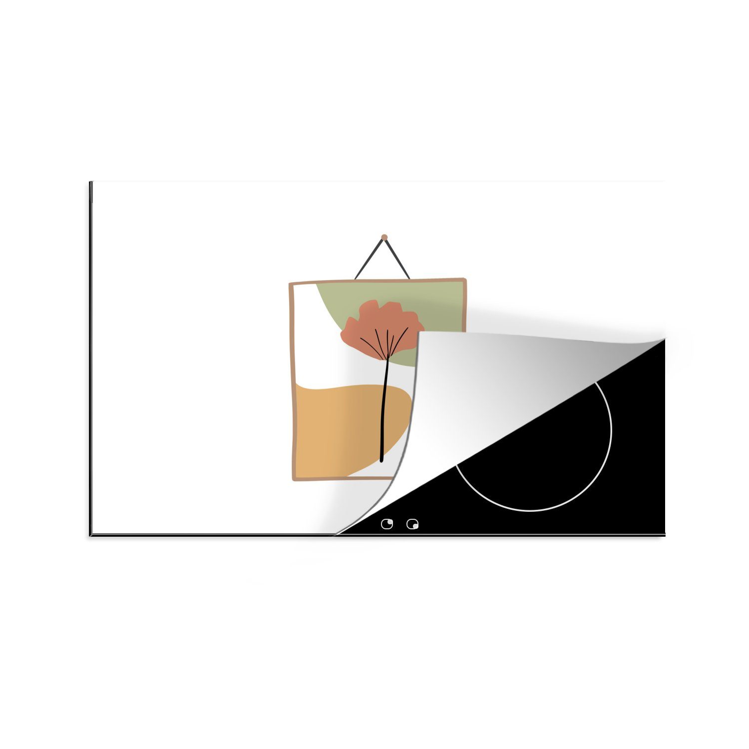 küche, MuchoWow - cm, Schutz für Ceranfeldabdeckung Rahmen die Blatt Herdblende-/Abdeckplatte Vinyl, Induktionskochfeld - Pastell, 81x52 (1 tlg),