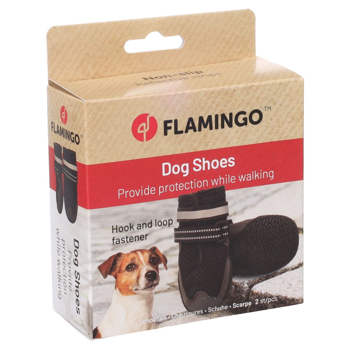 Flamingo Pfotenschutz Hundeschuhe Gayo schwarz - 2 Stück