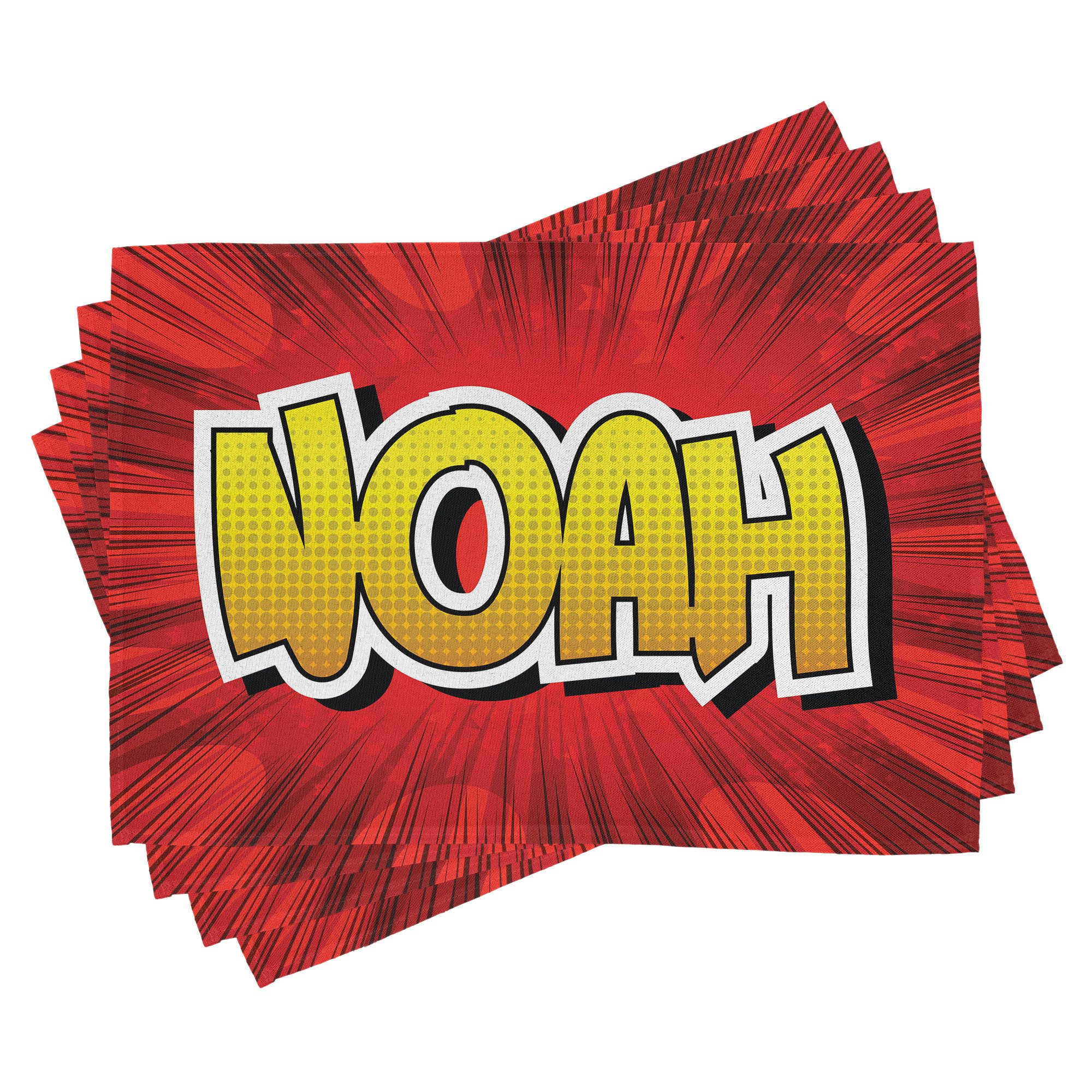 Abakuhaus Platzset Waschbare Stoff Esszimmer Küche Tischdekorations Digitaldruck, (4-teilig, 4-St., Set aus 4x), Noah Gemeinsame Teen Boys Name