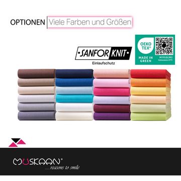 Spannbettlaken Kinder Spannbetttuch 60x120 - 70x140 cm Bettlaken Tuch 100% Baumwolle, Müskaan, Jersey, Gummizug: Rundumgummizug, Matratzen Bezug bis 12cm Matratzenhöhe