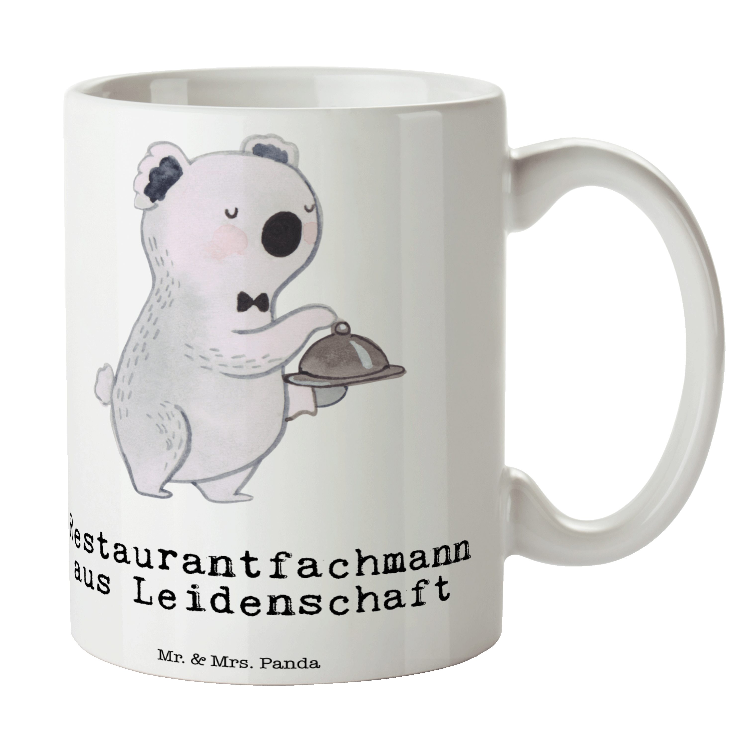 Tasse Geschenk, - Weiß Leidenschaft Mrs. Mr. Motive, Restaurantfachmann - aus Panda Tasse Keramik &