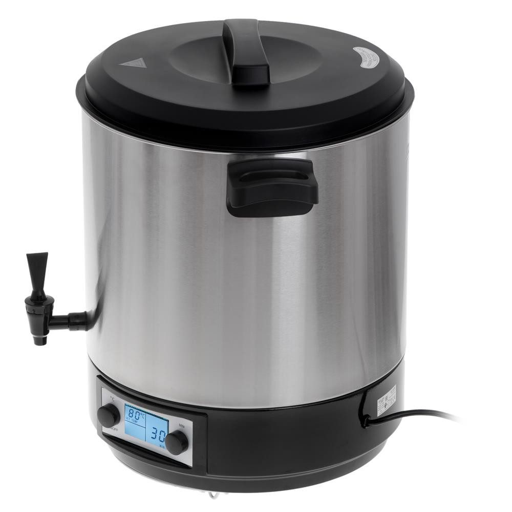 Adler Kochtopf AD 4496, Elektrischer Pasteurisierungstopf, 28L, 2600W, LCD Anzeige, silber
