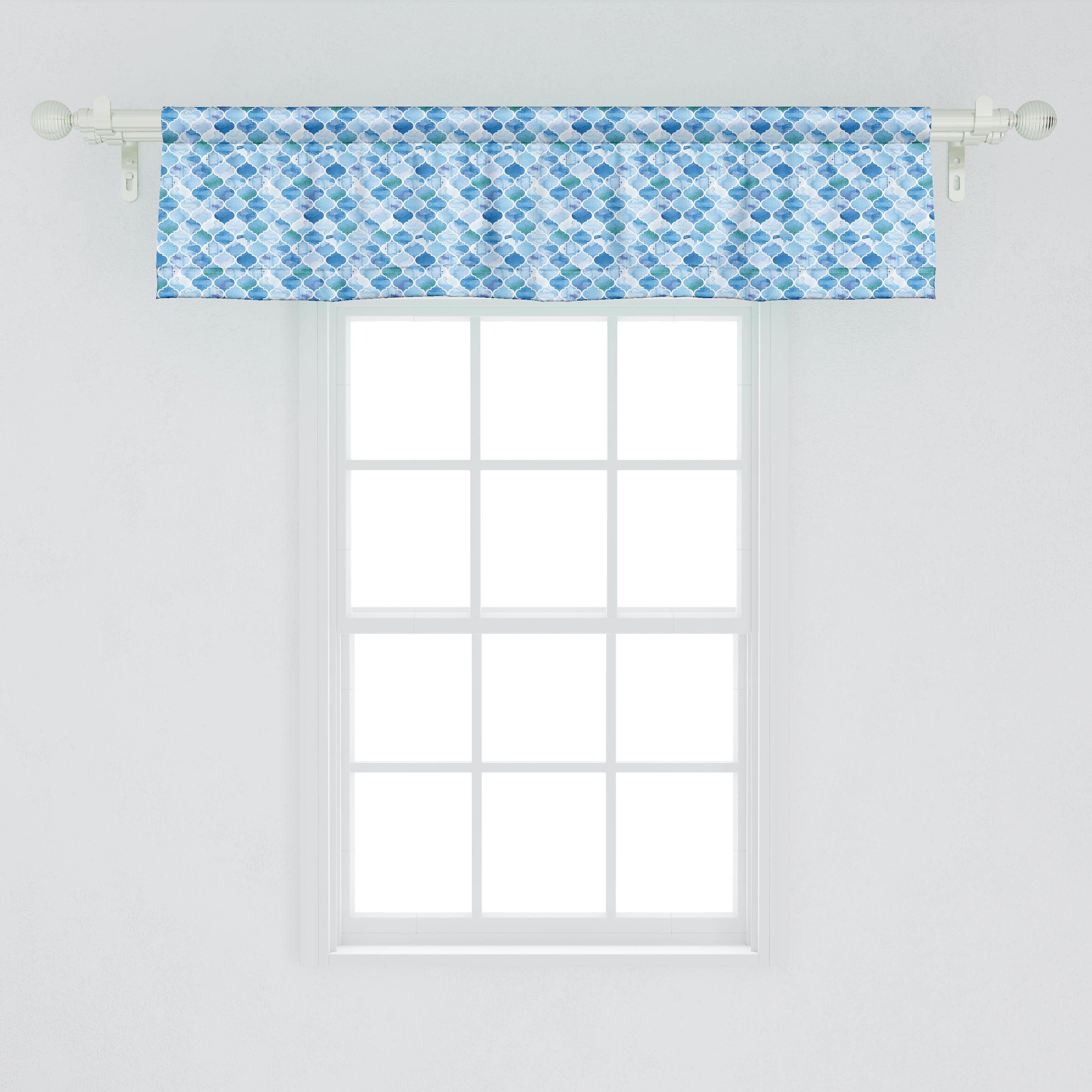 Scheibengardine Vorhang Küche Aquarell Volant marokkanische Stangentasche, Schlafzimmer Dekor Abstrakt für mit Microfaser, Abakuhaus