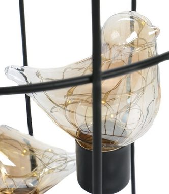 Bubble-Store Tischleuchte Käfiglampe, LED fest integriert, Tischlampe, 3 Vögel mit je 8 LEDs