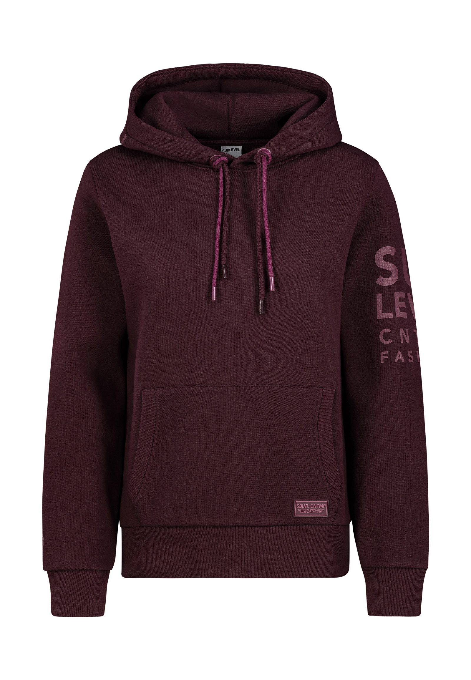 SUBLEVEL Kapuzenpullover Damen Hoodie mit auffälligen Prints auf Ärmel und Sweater, Kapuzensweatshirt mit Kängurutasche, mit Kapuze