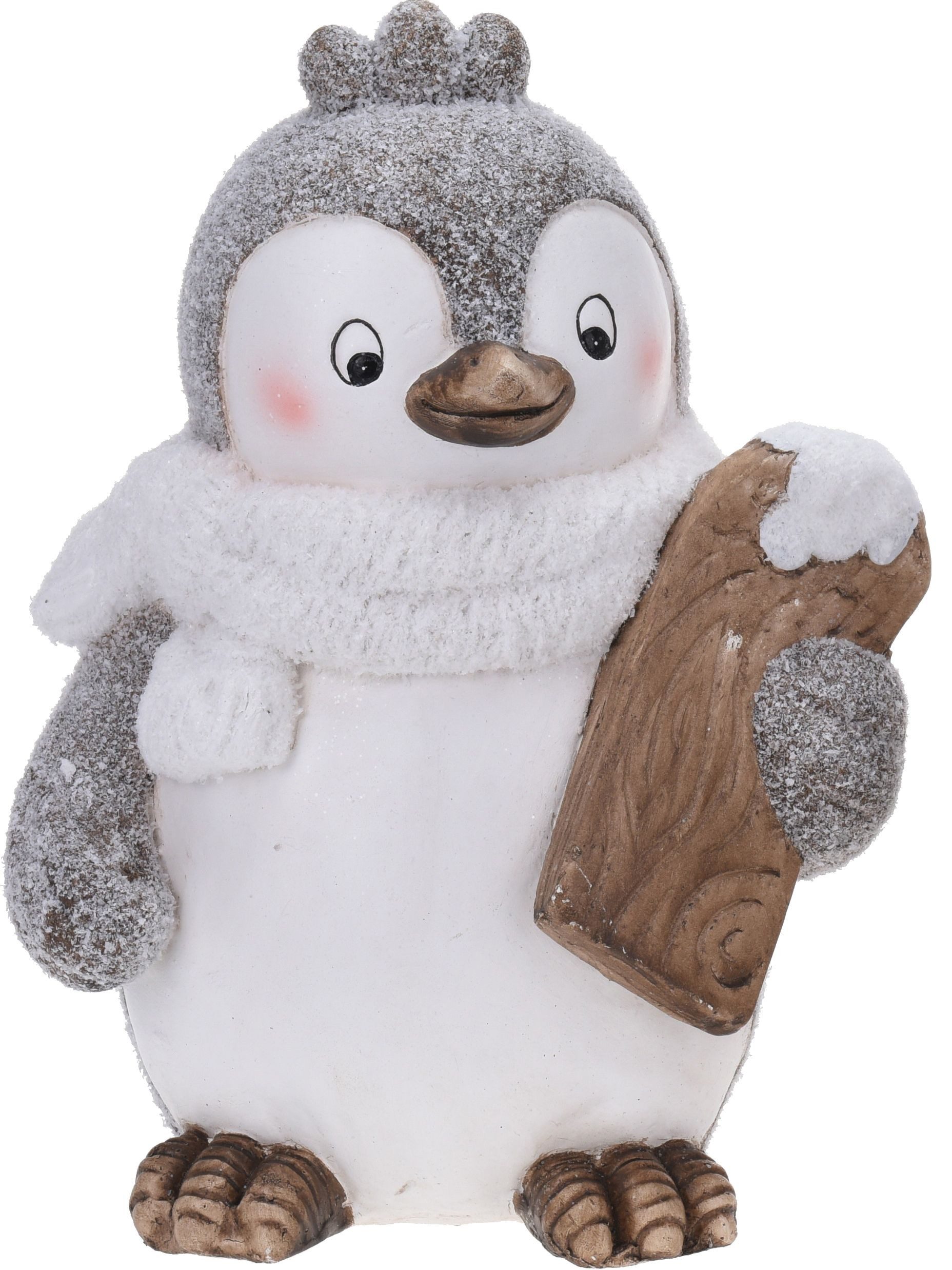 Koopman Dekofigur Pinguine 2er Set aus Poly – 36 cm – wetterfeste Winterdeko (2er-Set)