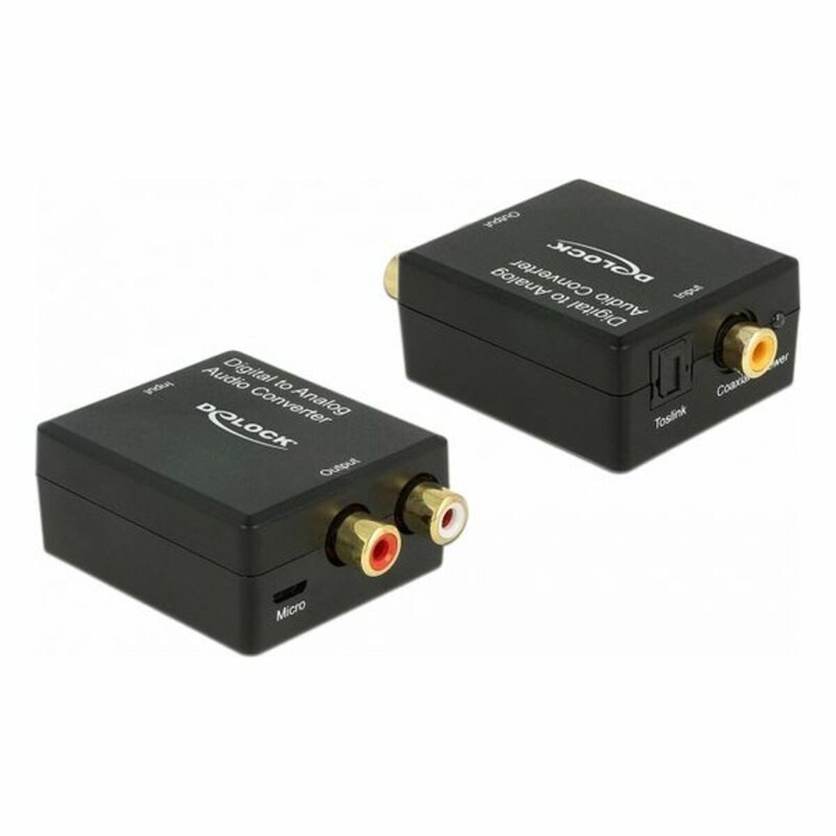 Delock Medienkonverter, Audio Konverter DELOCK Toslink - RCA Schwarz