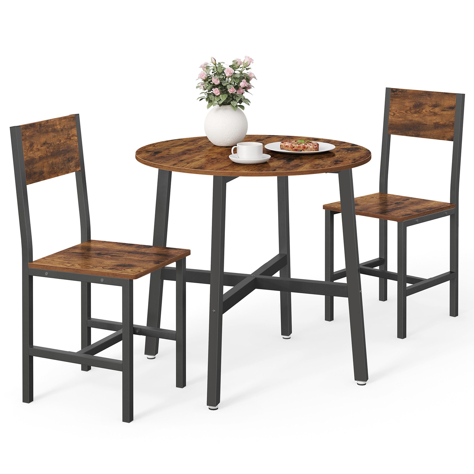 VASAGLE Essgruppe, Esstisch + zwei Stühle, vielfältige Kombinationsmöglichk günstig online kaufen