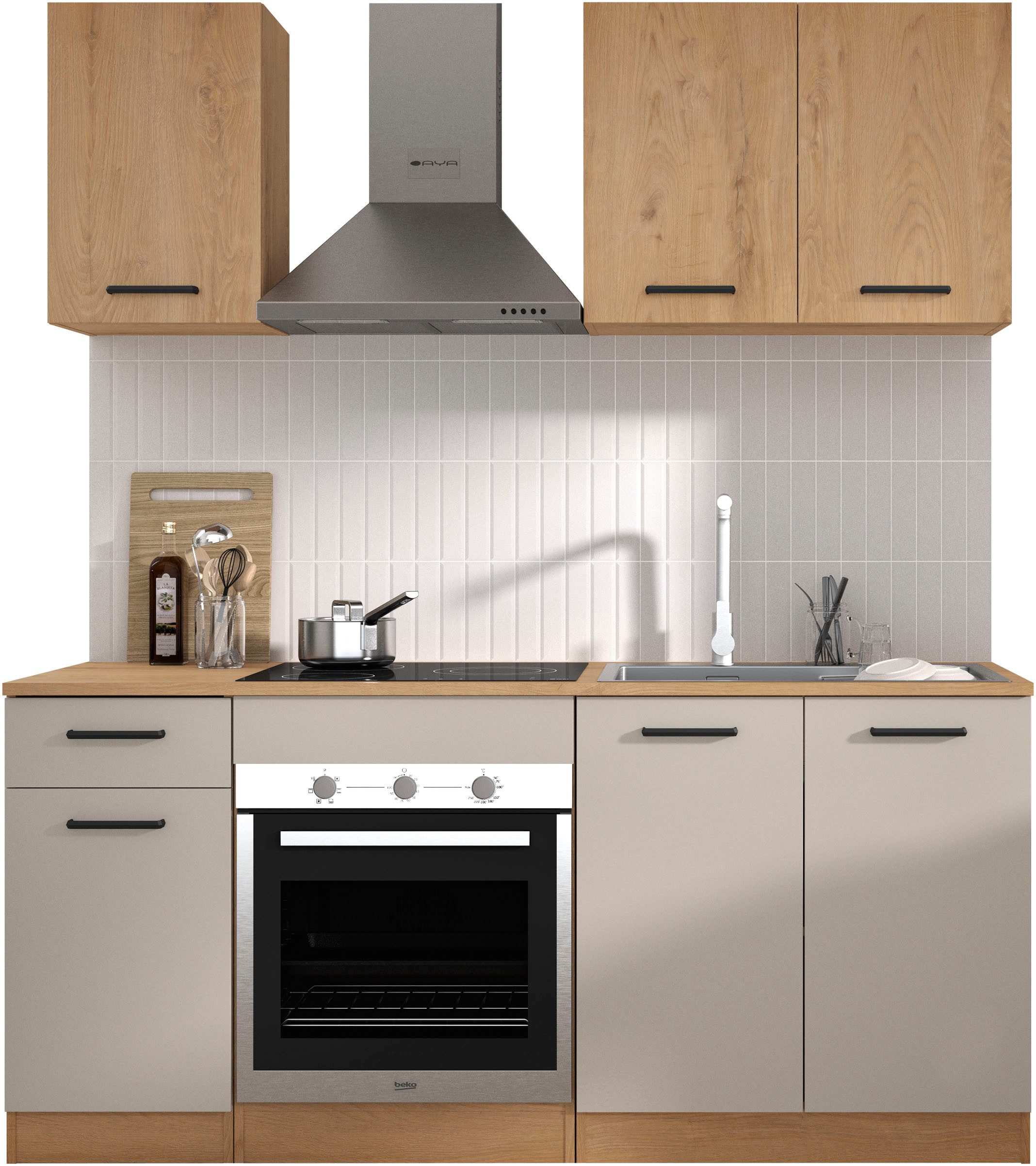 Gami Küchenzeile Set A B180 ALPAGA, (Set), Ein sehr funktionales Küchenensemble