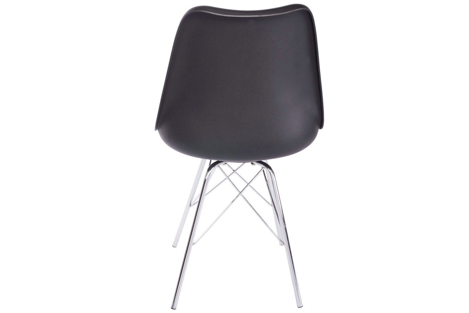 Schalenstuhl Kunstleder-Sitzkissen, Schwarz Chrom Gestell Stuhl Lekues, mit Junado® Integriertes aus