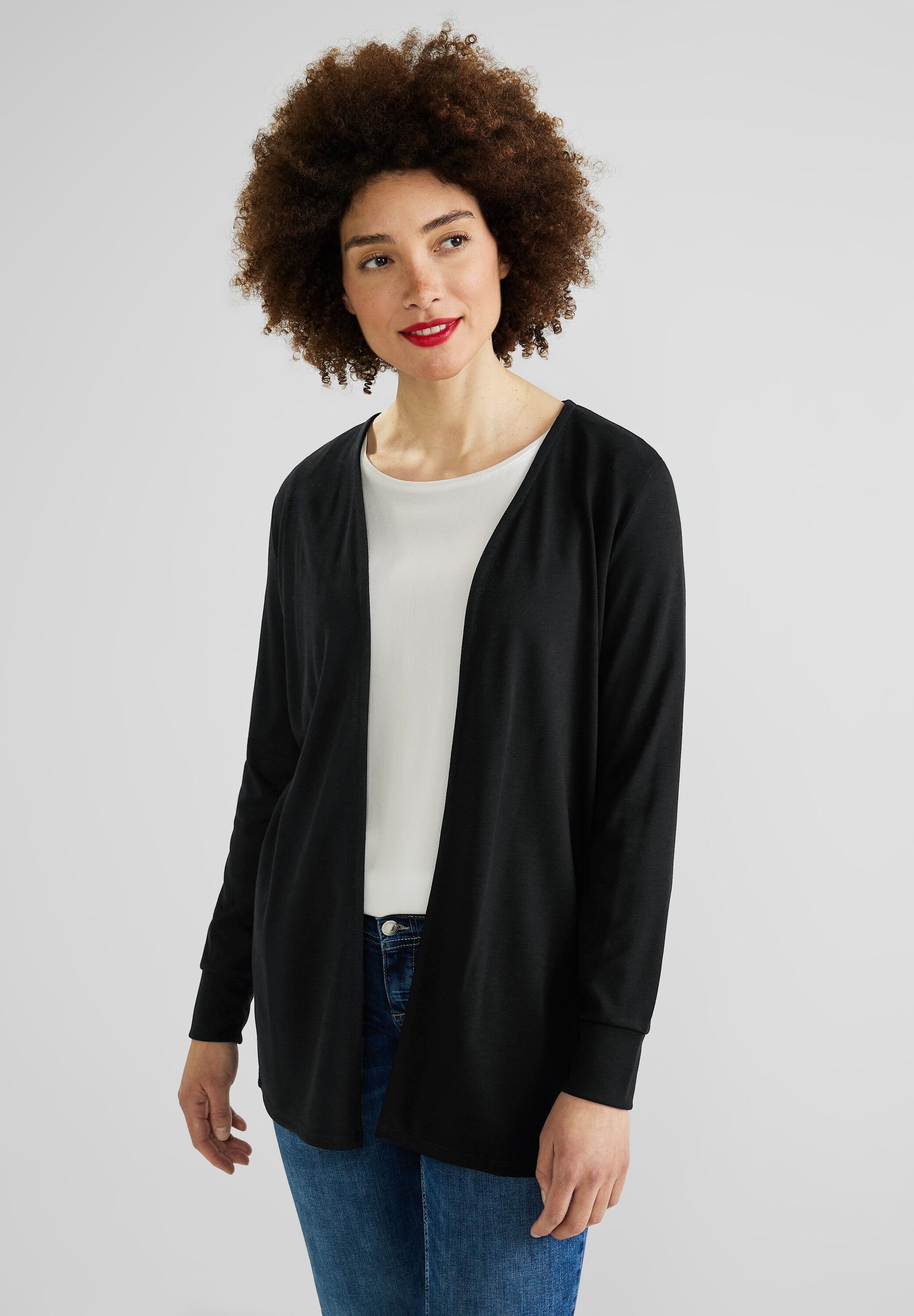 STREET ONE Shirtjacke in Unifarbe Black | Shirtjacken