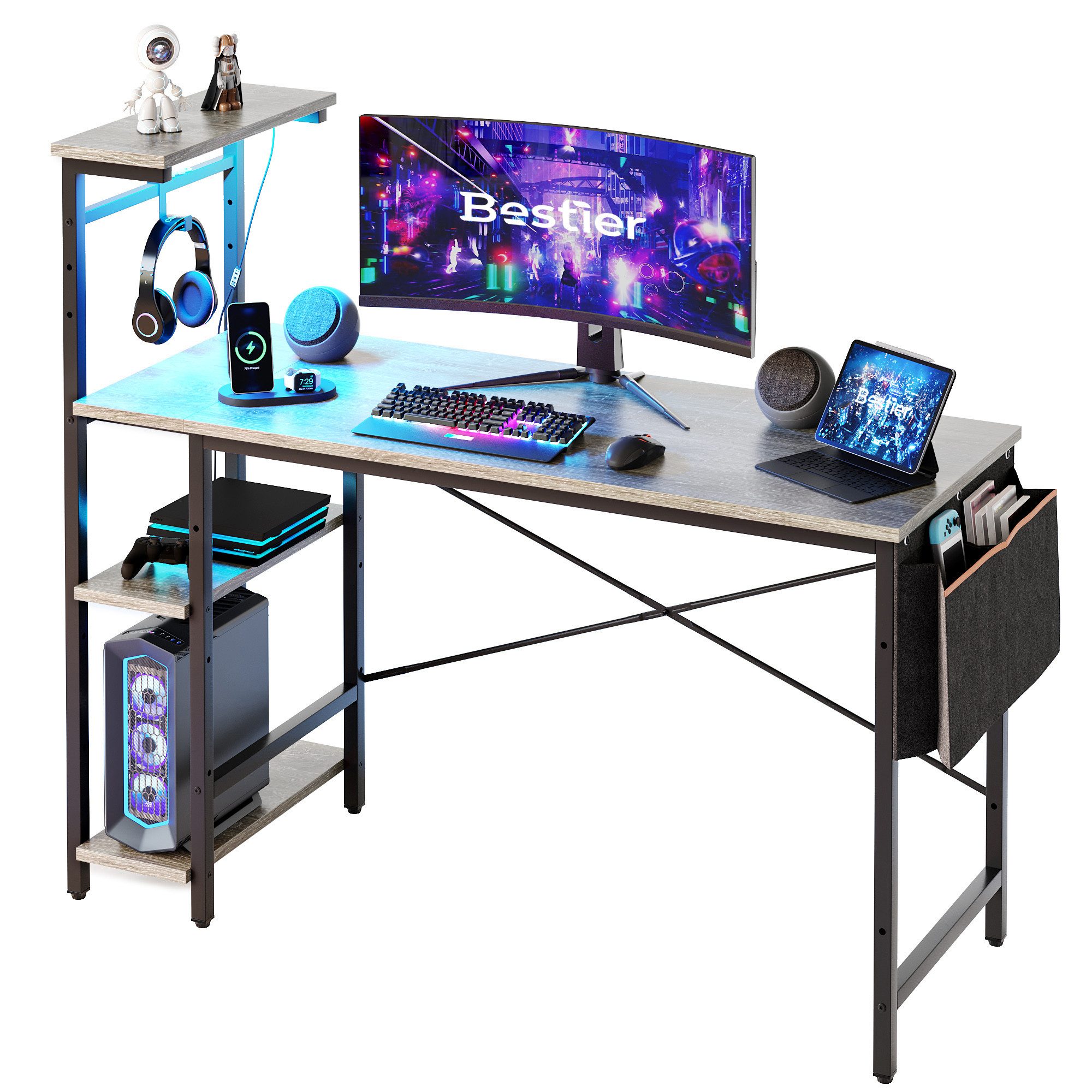 Gamingtisch Gaming Schreibtisch mit Regalen