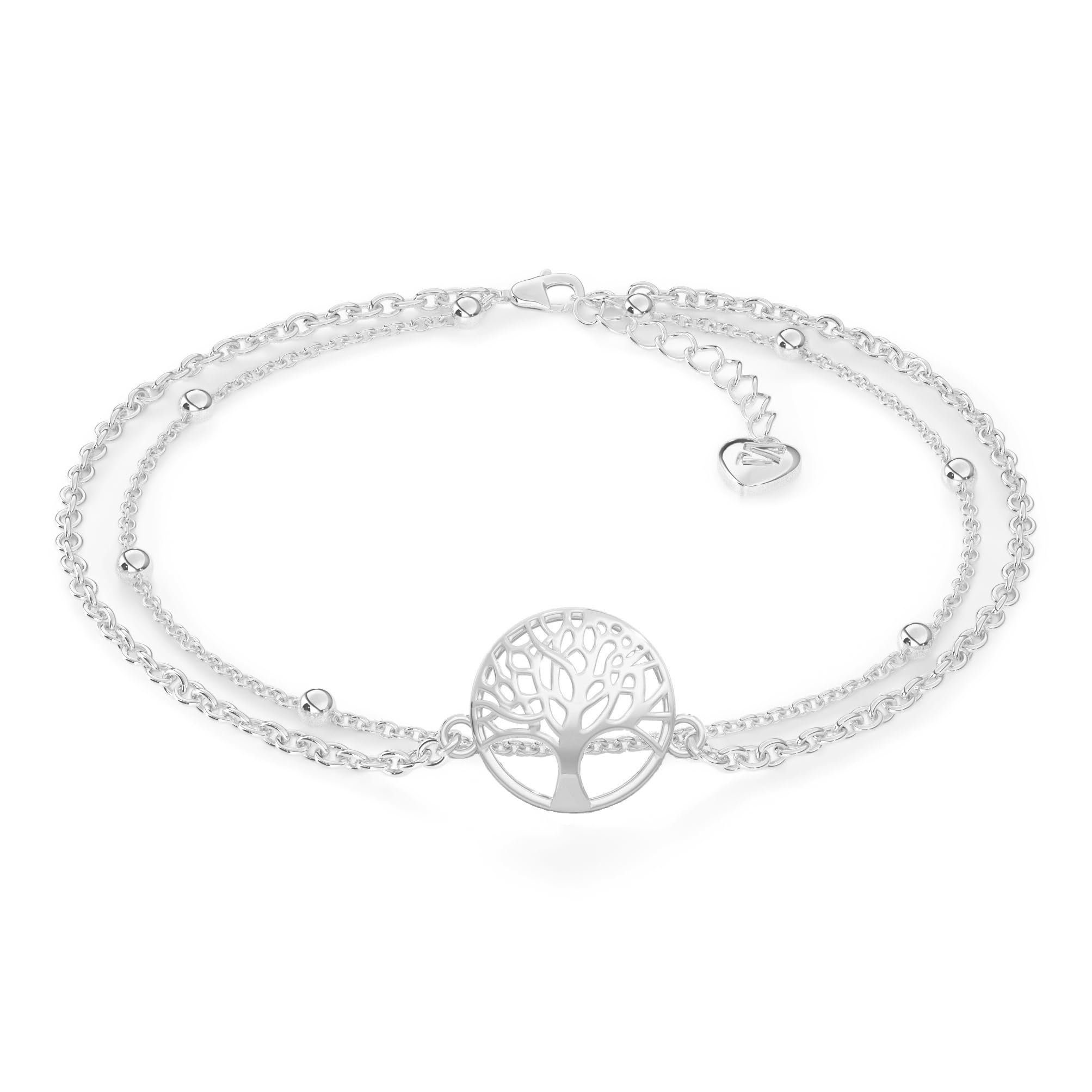 SERASAR Fußkette Fußkettchen aus Sterlingsilber [Life] (Classic, elegant, casual, 1-tlg), Women's Life Anklet in 925 Sterling Silver with 18k Gold Plating