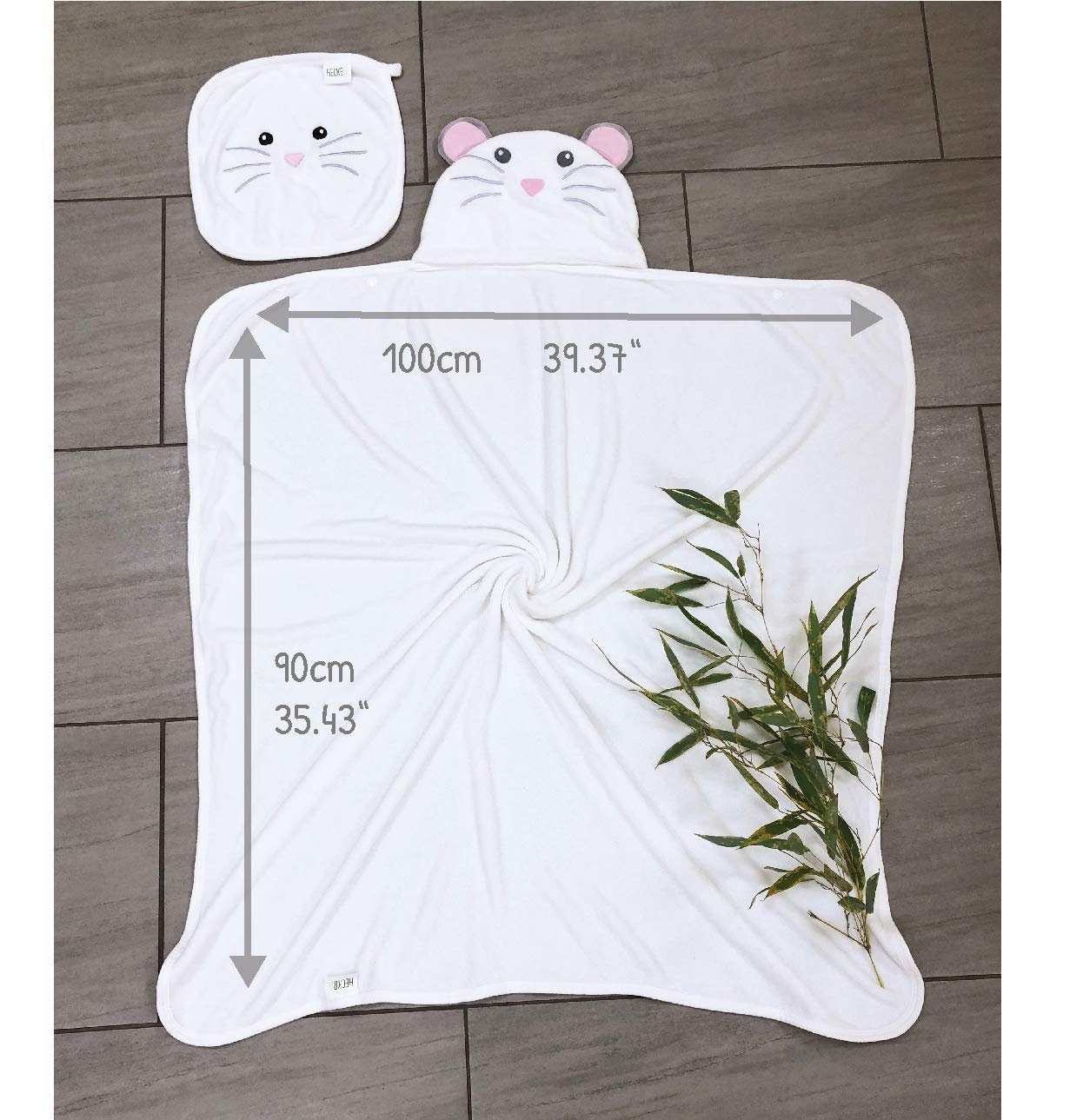 HECKBO Kapuzenhandtuch Maus inkl. Waschlappen, ab 0 Jahren, 2 Druckknöpfe, günstig online kaufen