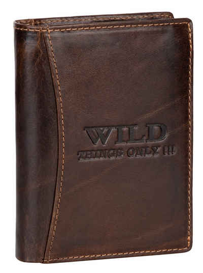 Wild Things Only !!! Geldbörse RFID echt Leder Portemonnaie Geldbörse Riegelbörsel Herren, RFID Schutz
