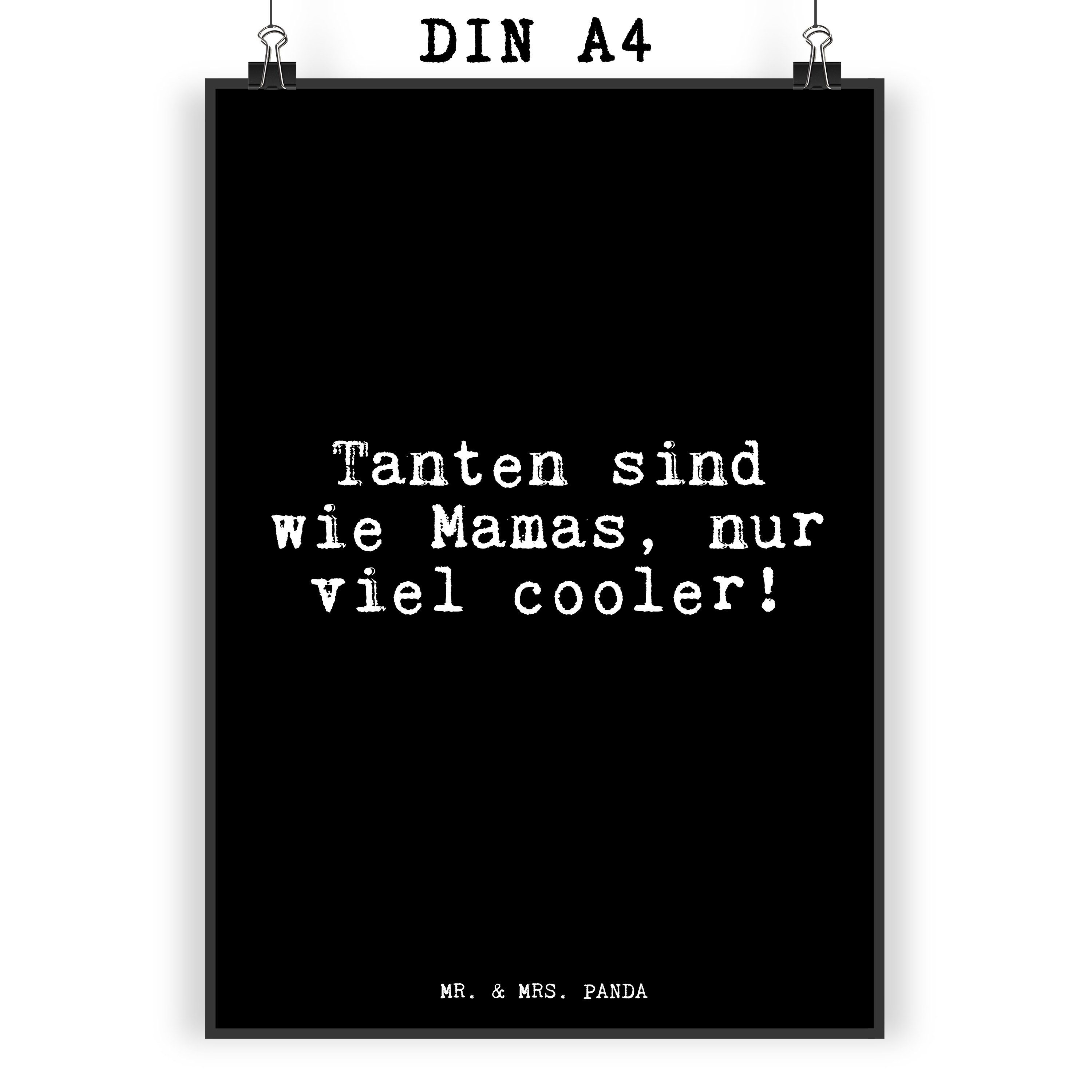 Mr. & Mrs. Panda Poster »Tanten sind wie Mamas,... Schwarz Geschenk