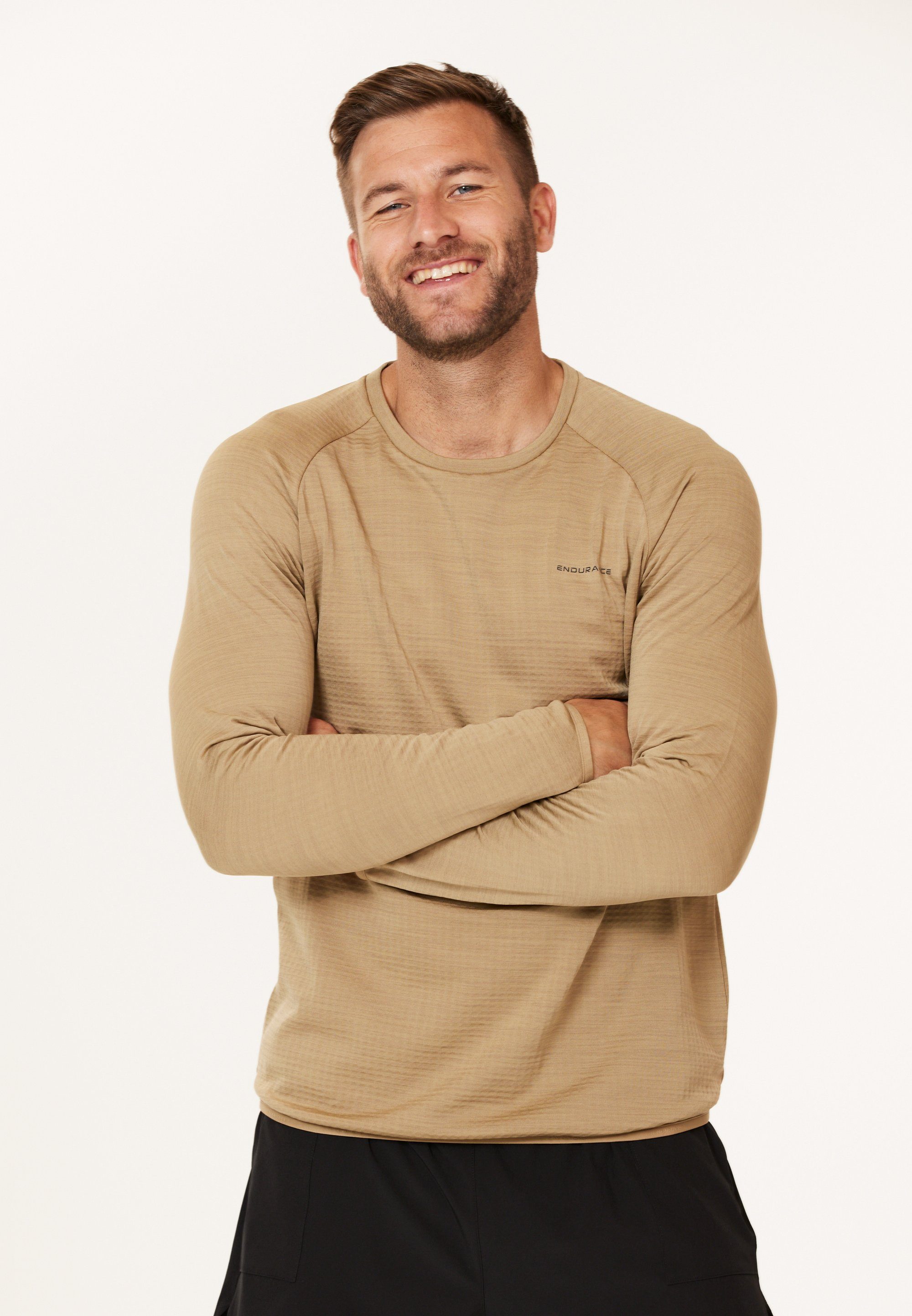 ENDURANCE Funktionsshirt Avan (1-tlg) mit praktischer Quick Dry-Technologie beige-meliert