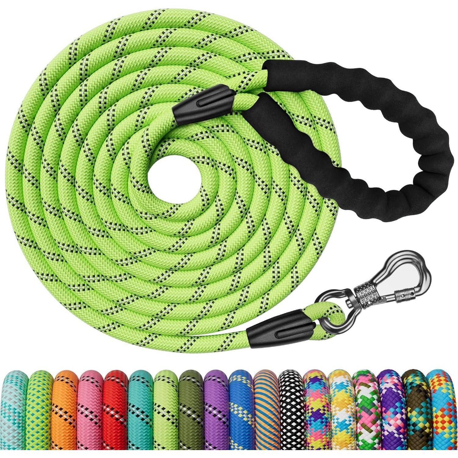 LuxusKollektion Schleppleine Schleppleine Hunde 30M Trainingsleine Karabiner Apfelgrün 30M x 8mm