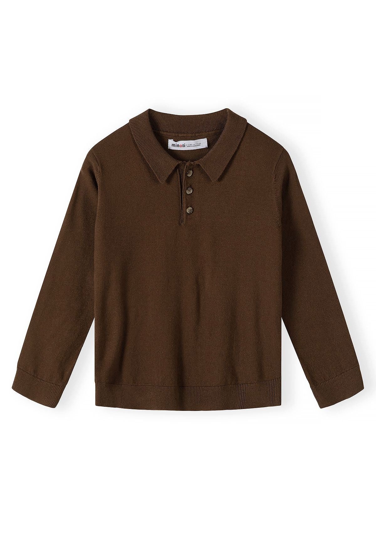 MINOTI Polokragenpullover für Jungen aus Feinstrick Knöpfe in Hornoptik