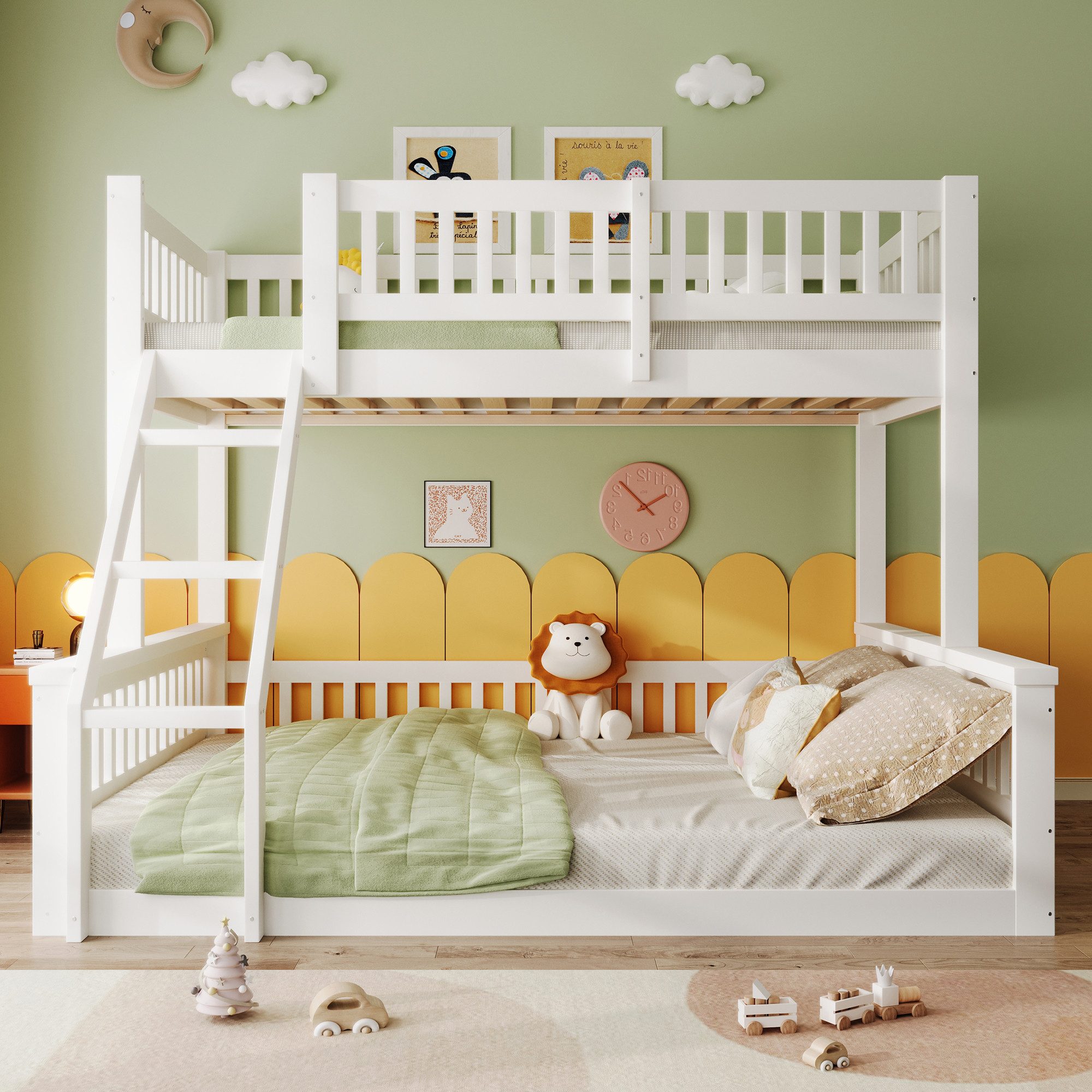 Merax Etagenbett 90x200cm/140x200cm Jugendbett (1-St), Massivholz Stockbett günstig online kaufen