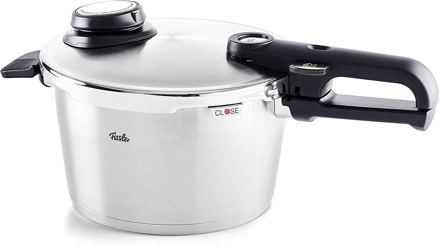 Fissler Schnellkochtopf vitavit® premium Edelstahl Schnellkochtopf 4,5 L, Ø 22 cm, Edelstahl 18/10 (3-tlg), Dampfkochtopf, Einstellbare Kochstufen, Induktion, Made in Germany