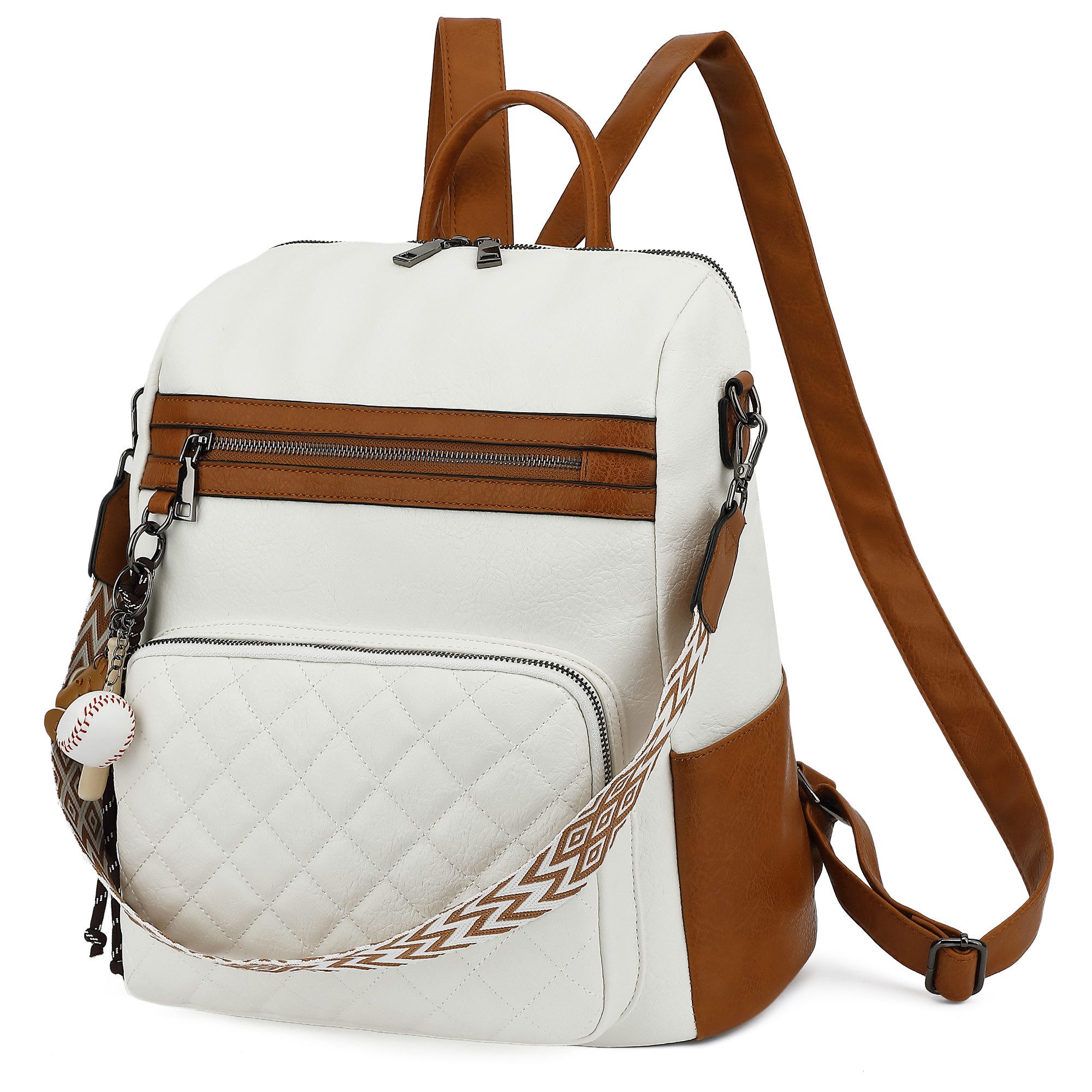 TAN.TOMI Cityrucksack Damen Rucksack Wasserdicht Anti-Diebstahl PU Mode Reisen, klein Handtasche Schultertasche 2 in 1 für Reise Outdoor