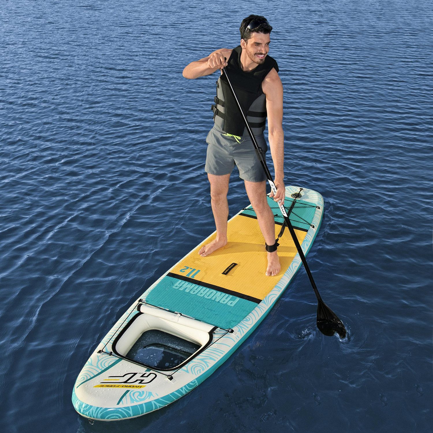 Bestway SUP-Board Hydro-Force Panorama, Touring, (Set, 1 tlg., Coil-Leash), 340 x 89 x 15 cm, max. Belastbarkeit 150 kg