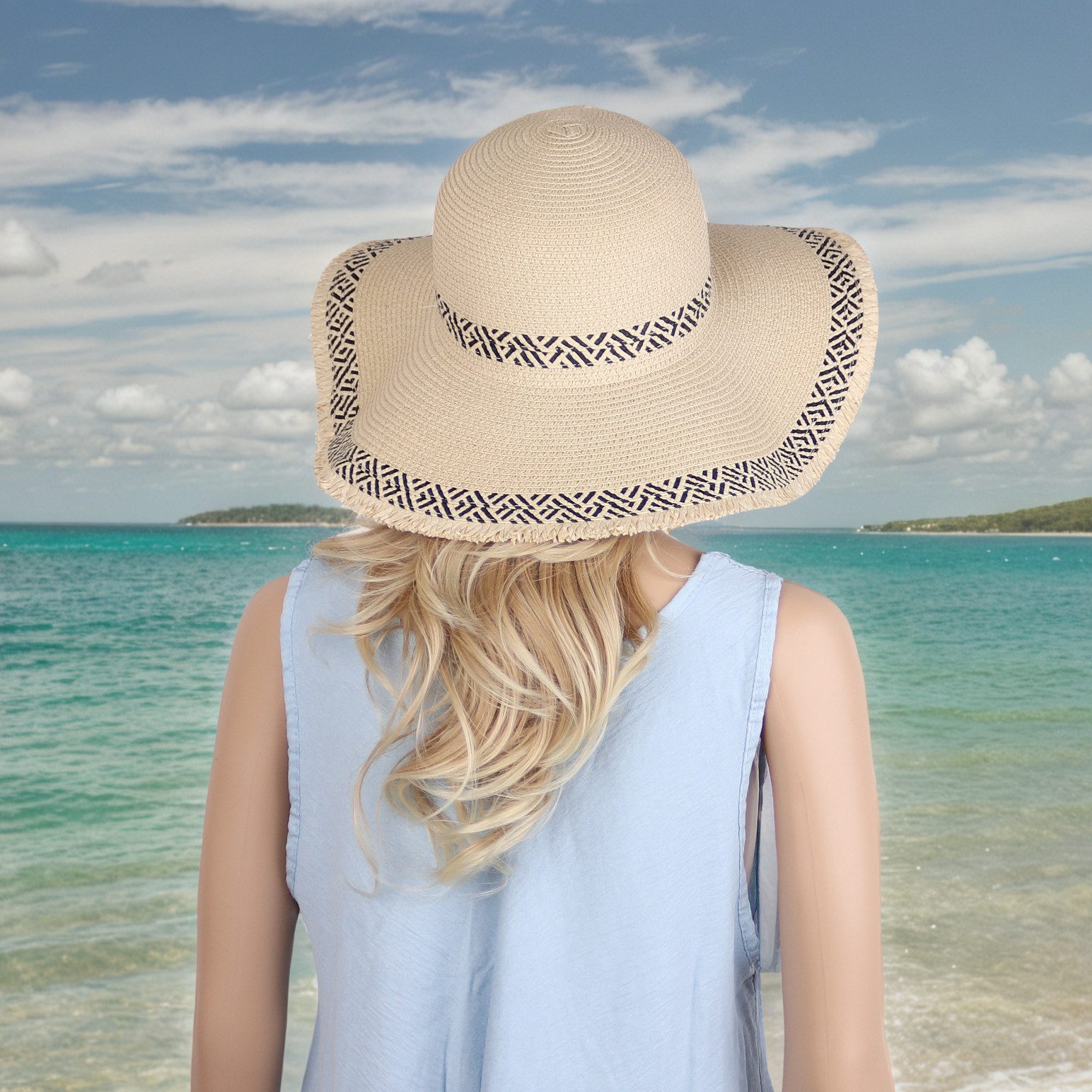 MIRROSI Strohhut Sonnenhut Sommerhut Strandhut BOHO günstig online kaufen