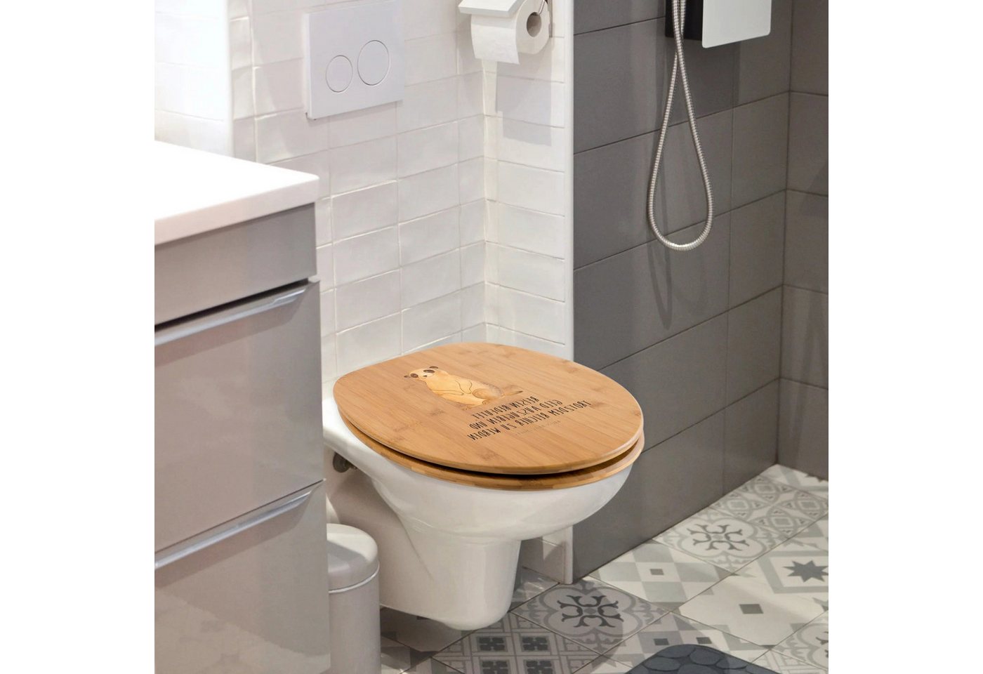 Thumbnail - Mr. & Mrs. Panda WC-Sitz Erdmännchen - Transparent - Geschenk, Toilette, WC-Sitz, Wildtiere, A (Packung, 1-St., Erdmännc...