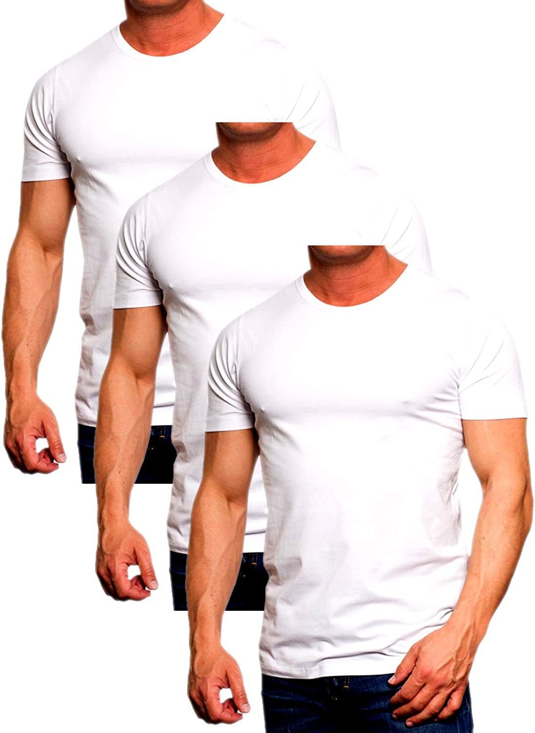 T-Shirt Basic Jones Rundhalsausschnitt (3er-Pack) 3er Mix White Jack & mit