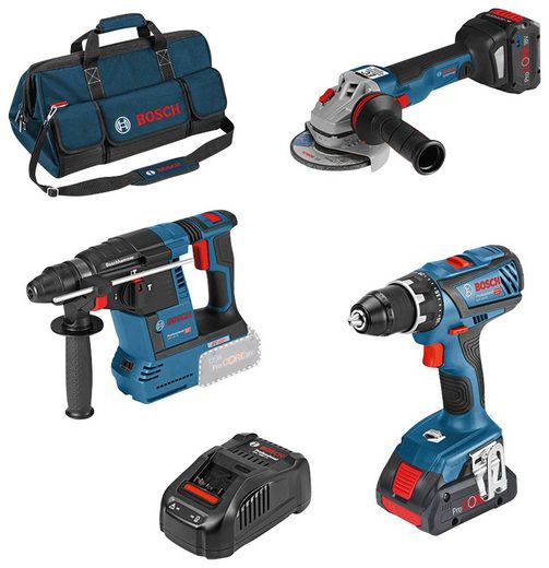 Bosch Professional ElektrowerkzeugSet »GSR & GWS & GBH«, 3tlg., inkl