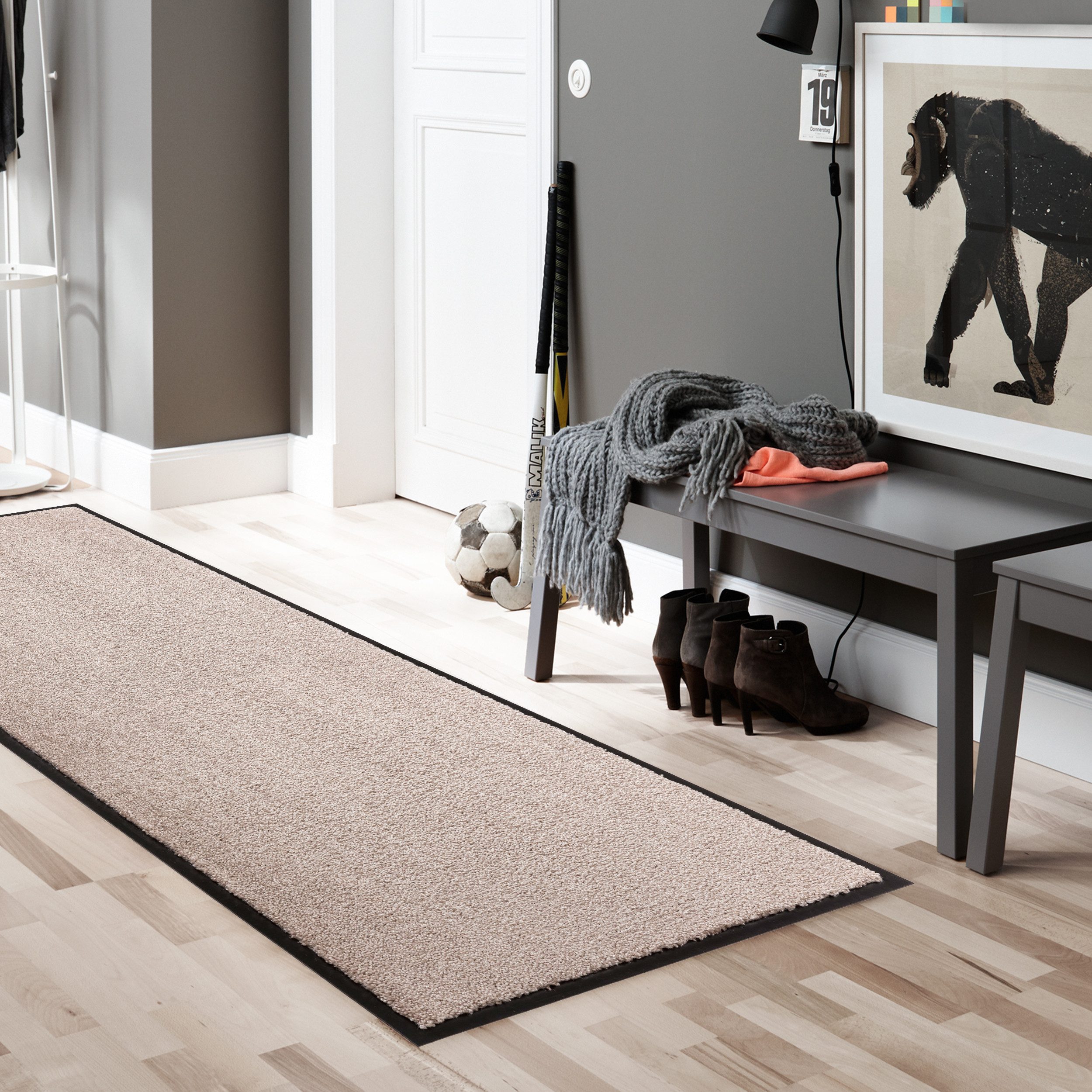 SCHÖNER WOHNEN-Kollektion Läufer Miami Uni, rechteckig, Höhe: 7 mm, Schmutzfangläufer, Schmutzfangteppich, Schmutzmatte, waschbar