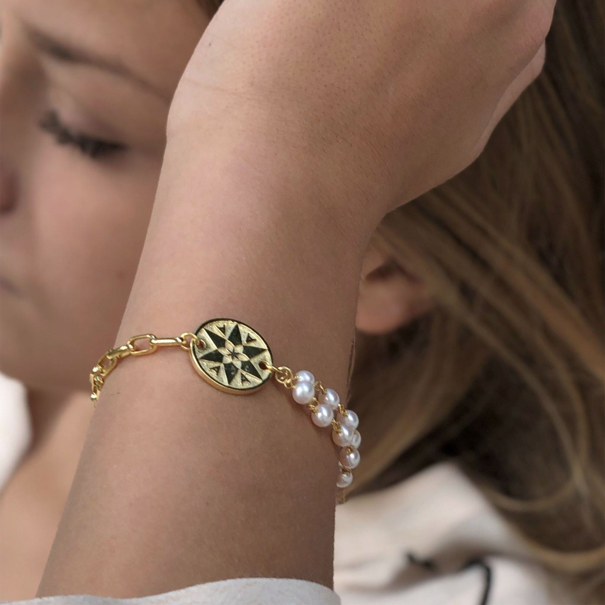 AILORIA Armband SHIRUSHI perle, gold/weiße armband Perle gold/weiße Armband