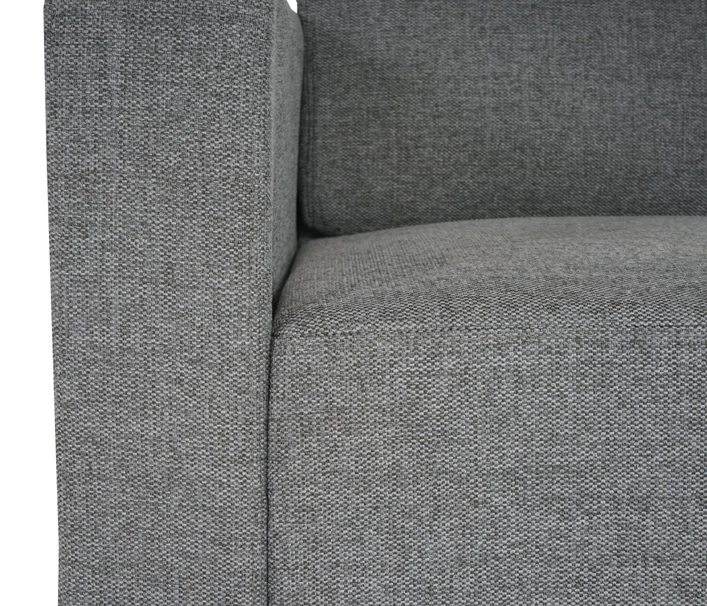 MCW 3-Sitzer Moncalieri-3-St, 3 grau Abgerundete grau Ecken Moderner Clipsystem, Lounge-Stil, Kanten Teile, | und