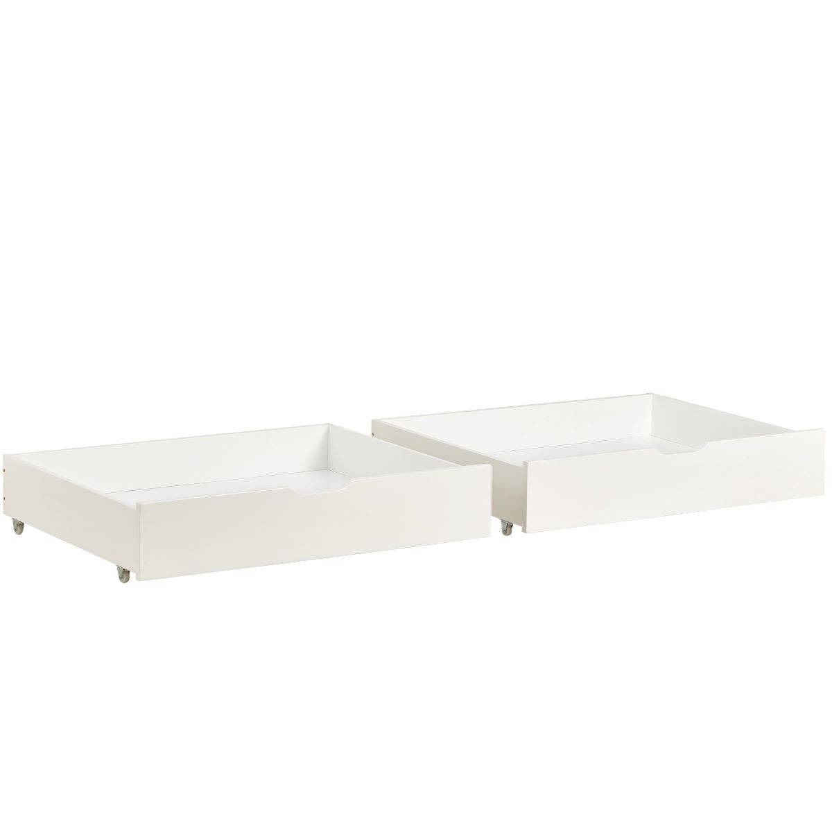 Fangqi Bettschubkasten Zwei Schubladen, Stauraum unter dem Bett, MDF + Bodenrollen (93 x 67 x 17 cm MDF + Rollenschublade (nur Schublade)