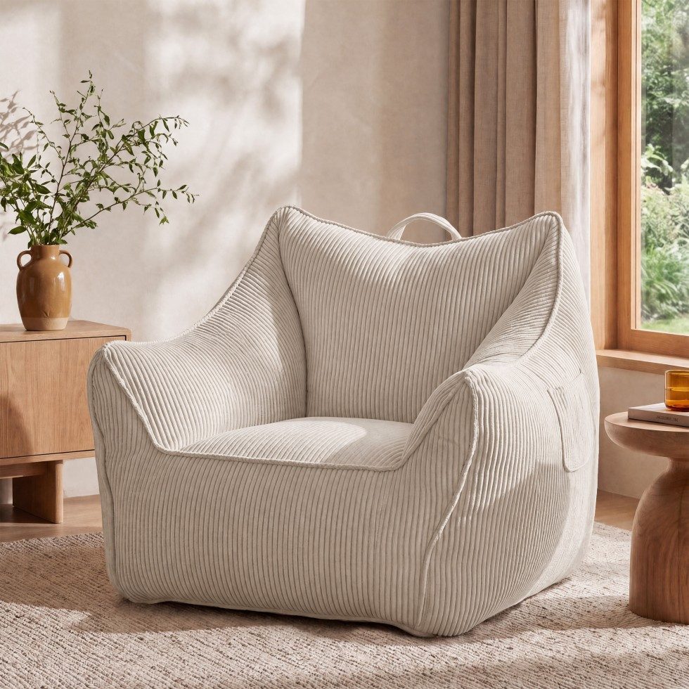 Vipbear Sitzsack Einzelsofa für Wohnzimmer, Relaxsessel Sofa für Erwachsene (1 St), ohne Montage, mit Aufbewahrungstasche, 92x93x87cm für kleine Räume