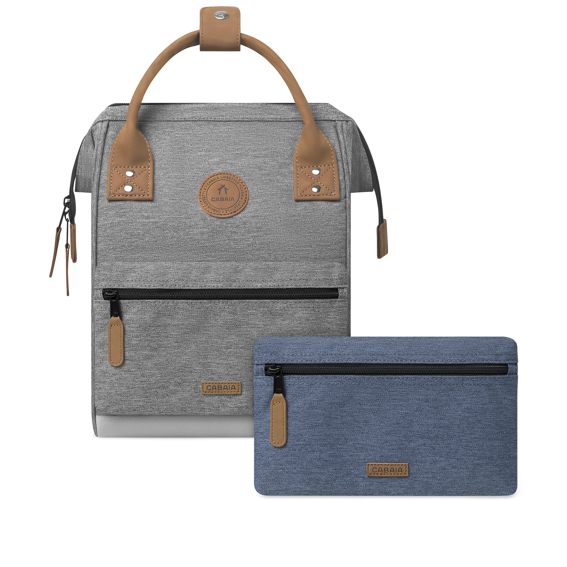 CABAIA Tagesrucksack Small (3-tlg), Cityrucksack mit austauschbaren Vordertaschen