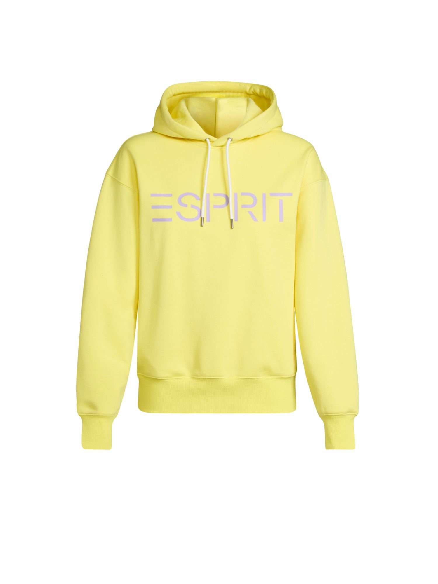 Sweatshirt LIME (1-tlg) Unisex Esprit Fleece-Hoodie YELLOW mit Logo