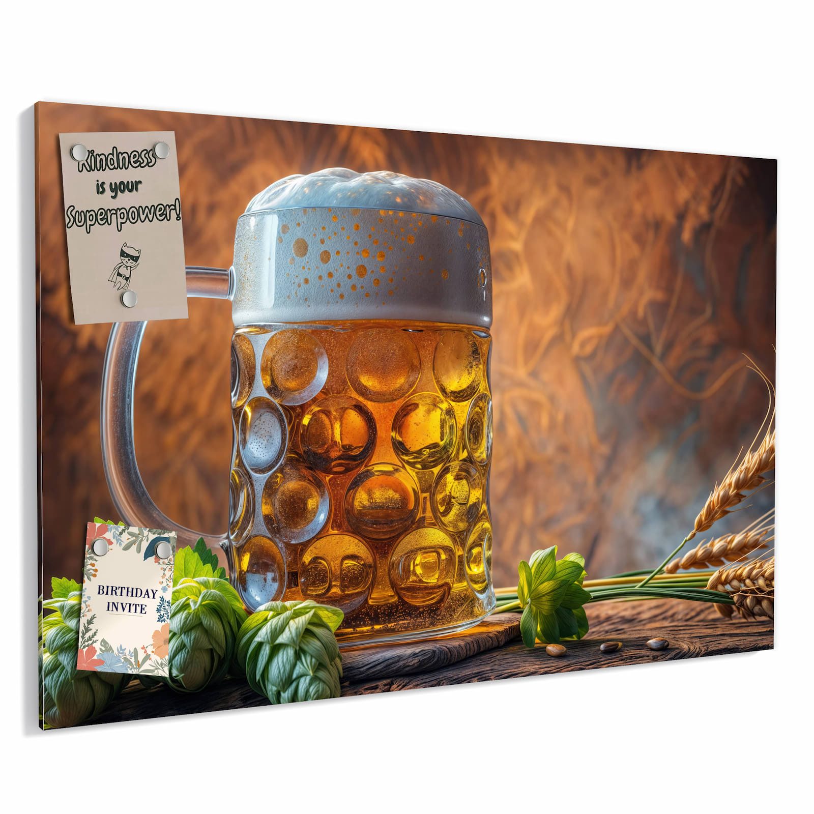 Primedeco Magnettafel Metall Magnettafel Whiteboard "Bierkrug"  beschreibbar & magnetisch, (Inklusive Stift, Magnete und Montagematerial, 1-tlg., 9 verschiedene Größen), Magnetisch und Beschreibbar