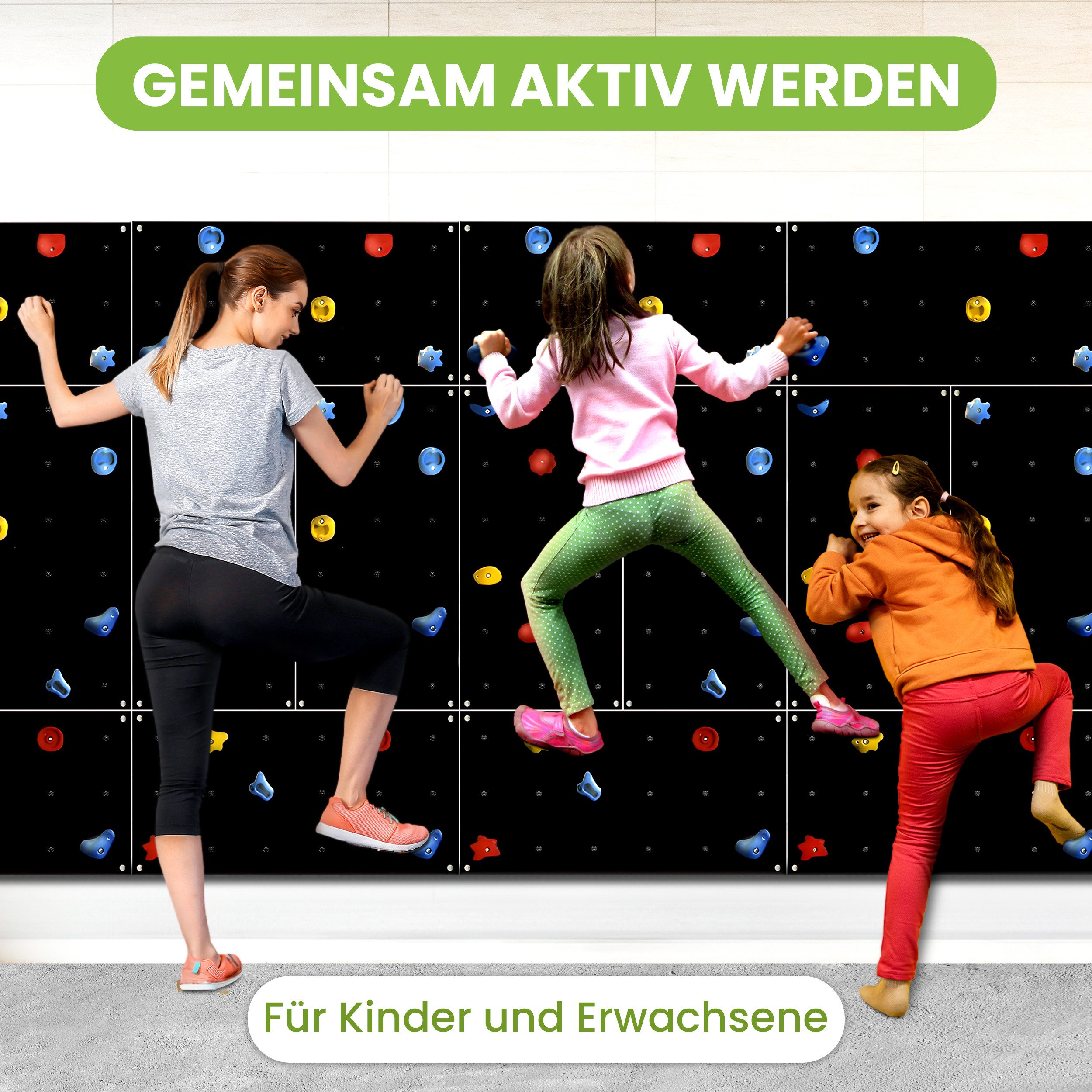 Gartenpirat Kletterwand Outdoor Kletterwand mit bunten Klettersteinen und Montagematerial, (8-St)