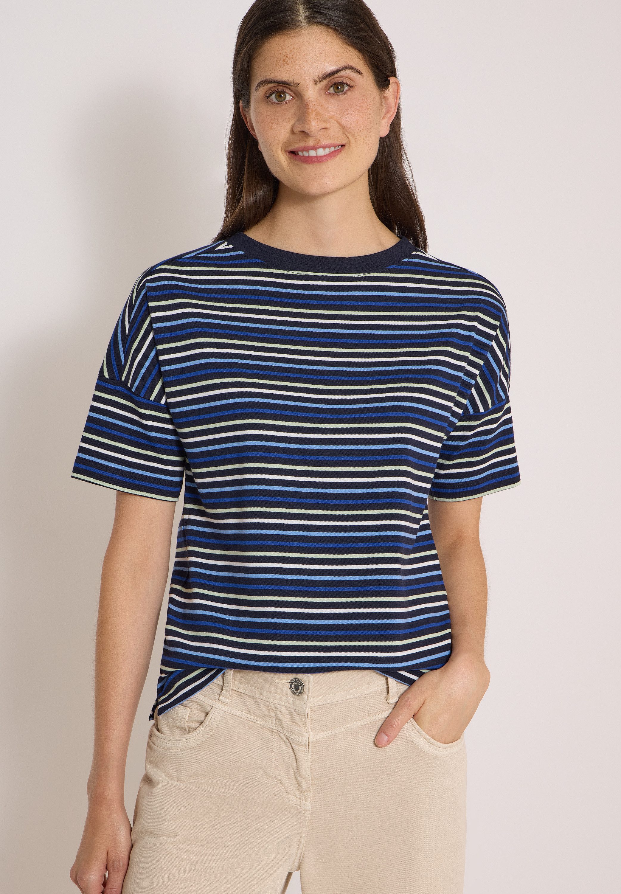 CECIL T-Shirt Ringelshirt, Baumwolle, Rundhalsausschnitt