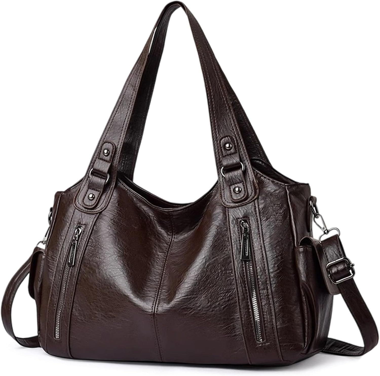 FOUORTUNATE-BEE Handtasche Große Damen-Shopper Tasche im Retro-Stil für Alltag & Arbeit, Vintage Umhängetasche für Damen, ideal für Reisen & Shopping